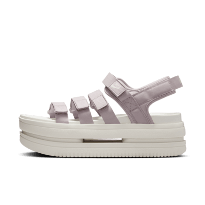 Nike Icon store Classic platform sandals in triple white NEW